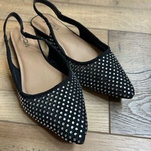 Soda Rhinestone Slingback Flats